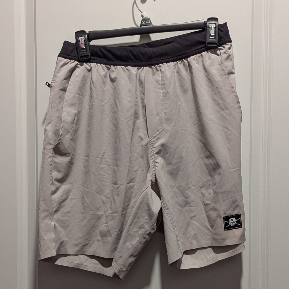 Gray Athletic Shorts with Elastic Waistband